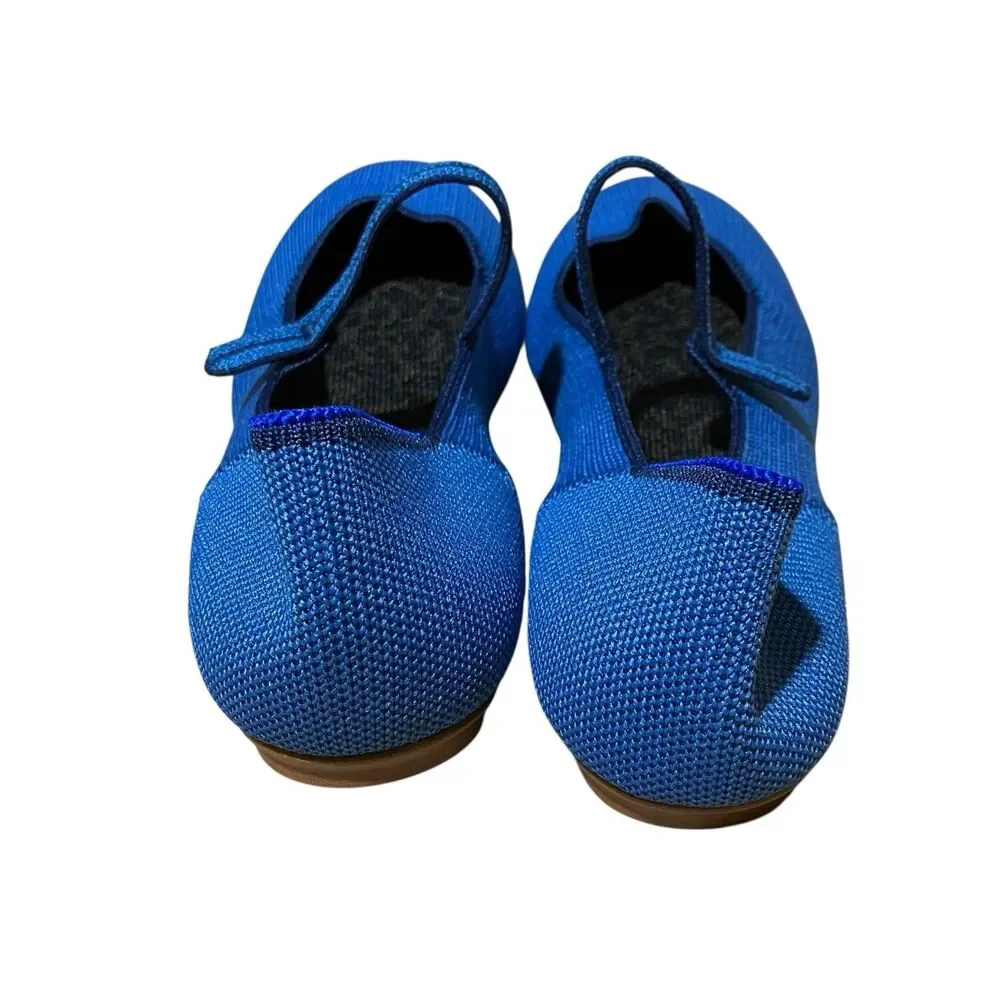 Rothy’s Blue Square Toe Mary Jane Ballet Flats Womens 8‎ Clean Girl